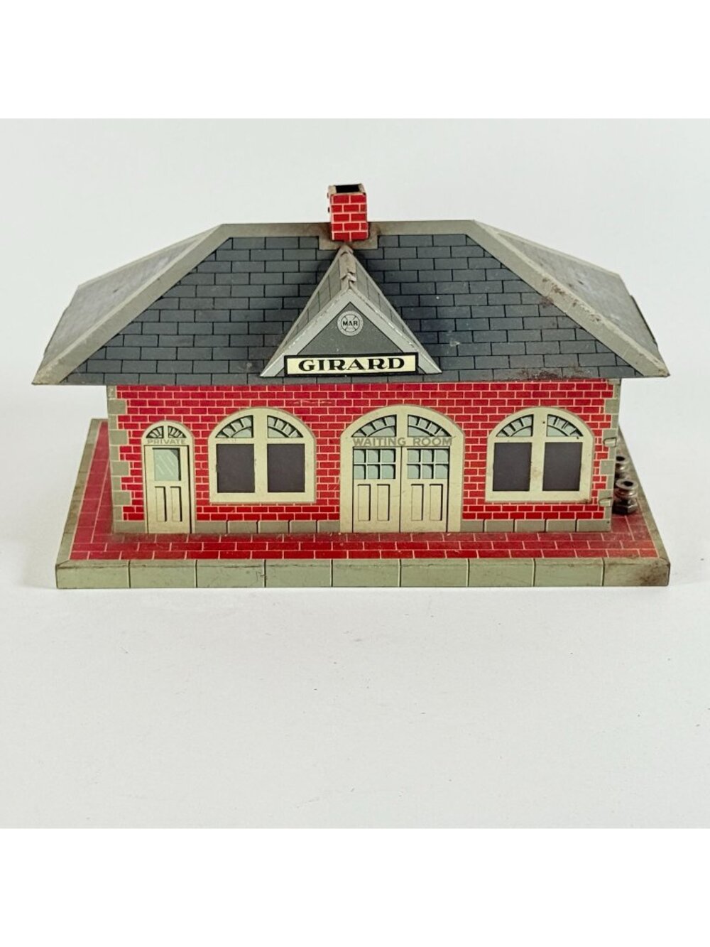 Vintage Marx Girard Train Station Tin Litho O Gauge Railroad Building Depot